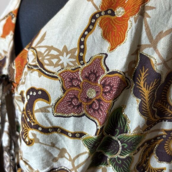 Vintage clues collection tiered patchwork floral bohemian shimmer dress 6 - Picture 3 of 8